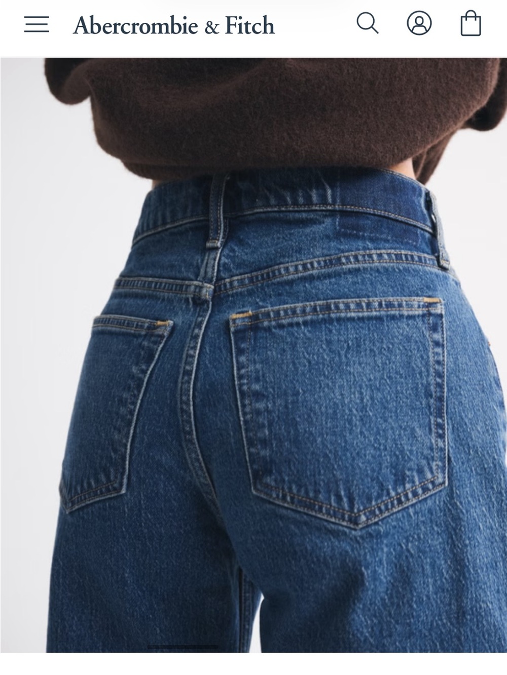NWT Abercrombie High Rise 90s Relaxed Raw Hem Jean - Picture 5 of 9